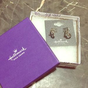 Hallmark silver tone earrings
